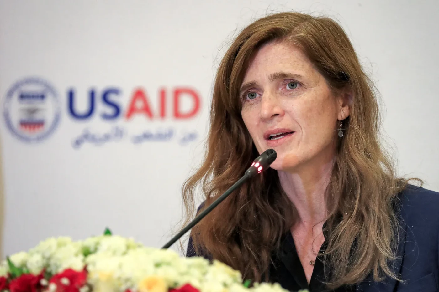 Image of US aid chief announces new help on visit near Gaza border