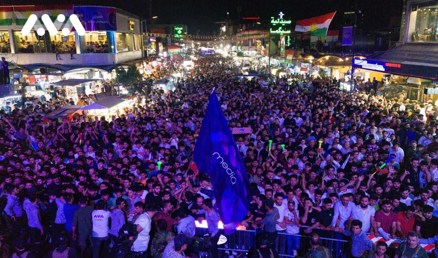 Image of Thousands celebrate Madrid win in a rare youth festival in Erbil
