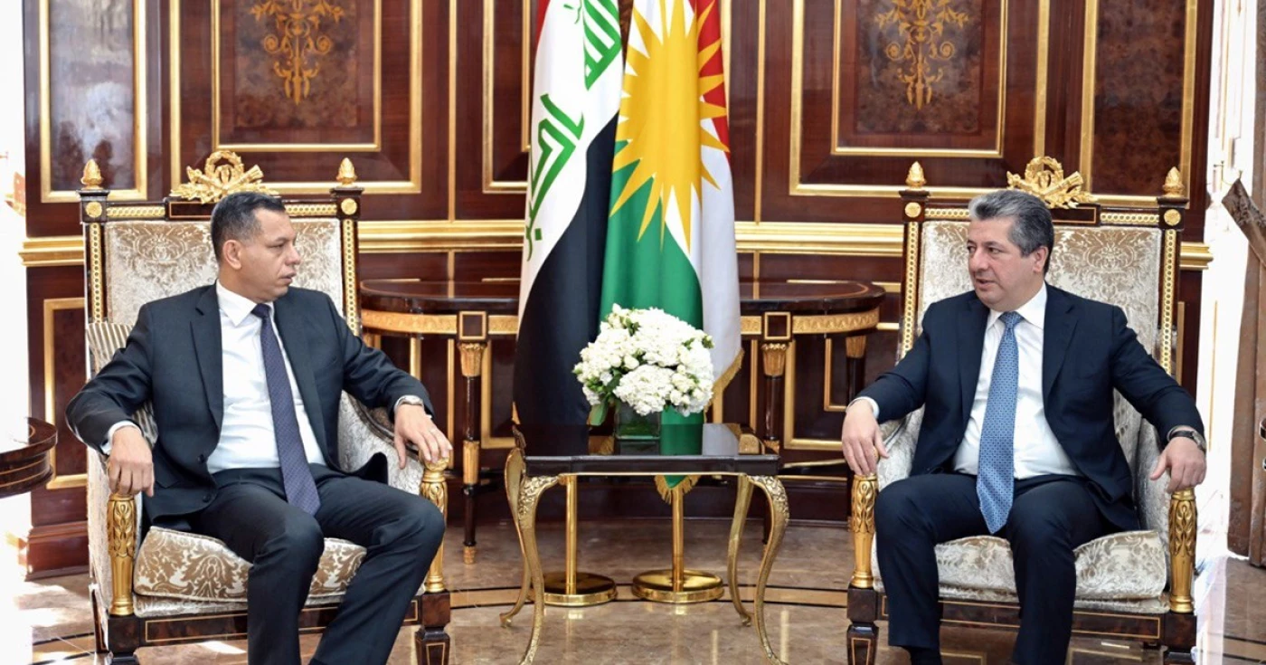 Image of Kurdistan Region PM Barzani, head of Iraq's national intelligence stress need for coordination