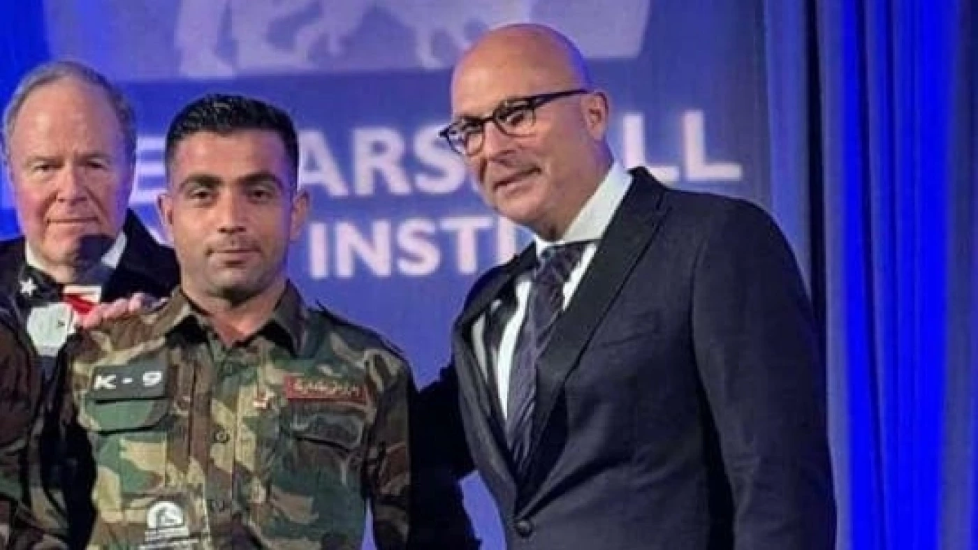 Peshmerga soldier wins best bomb detection dog trainer award in US: Ministry Image