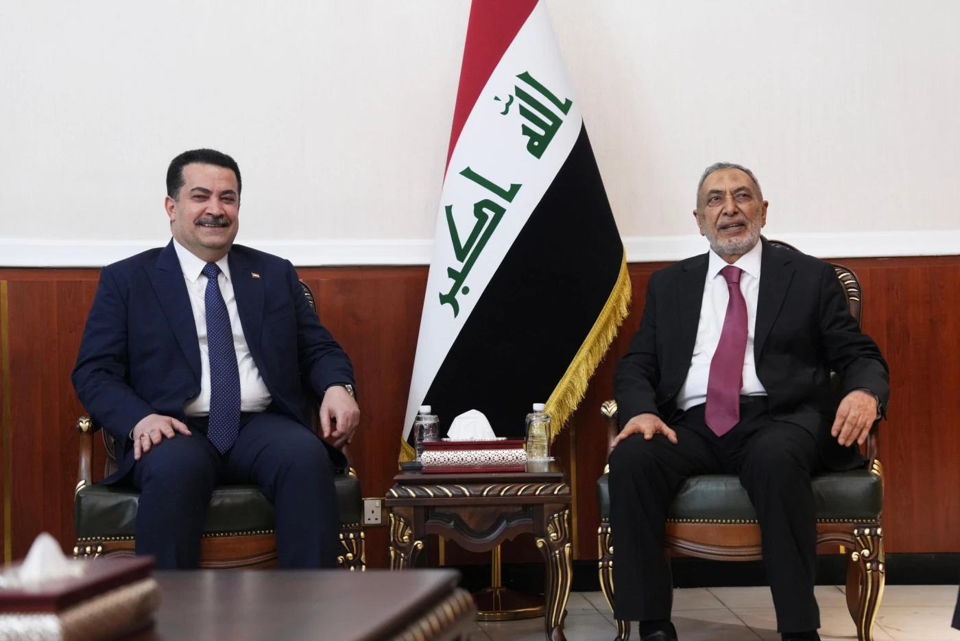 Image of Iraqi PM Sudani meets newly-elected parliament speaker Mashhadani amid push for political stability