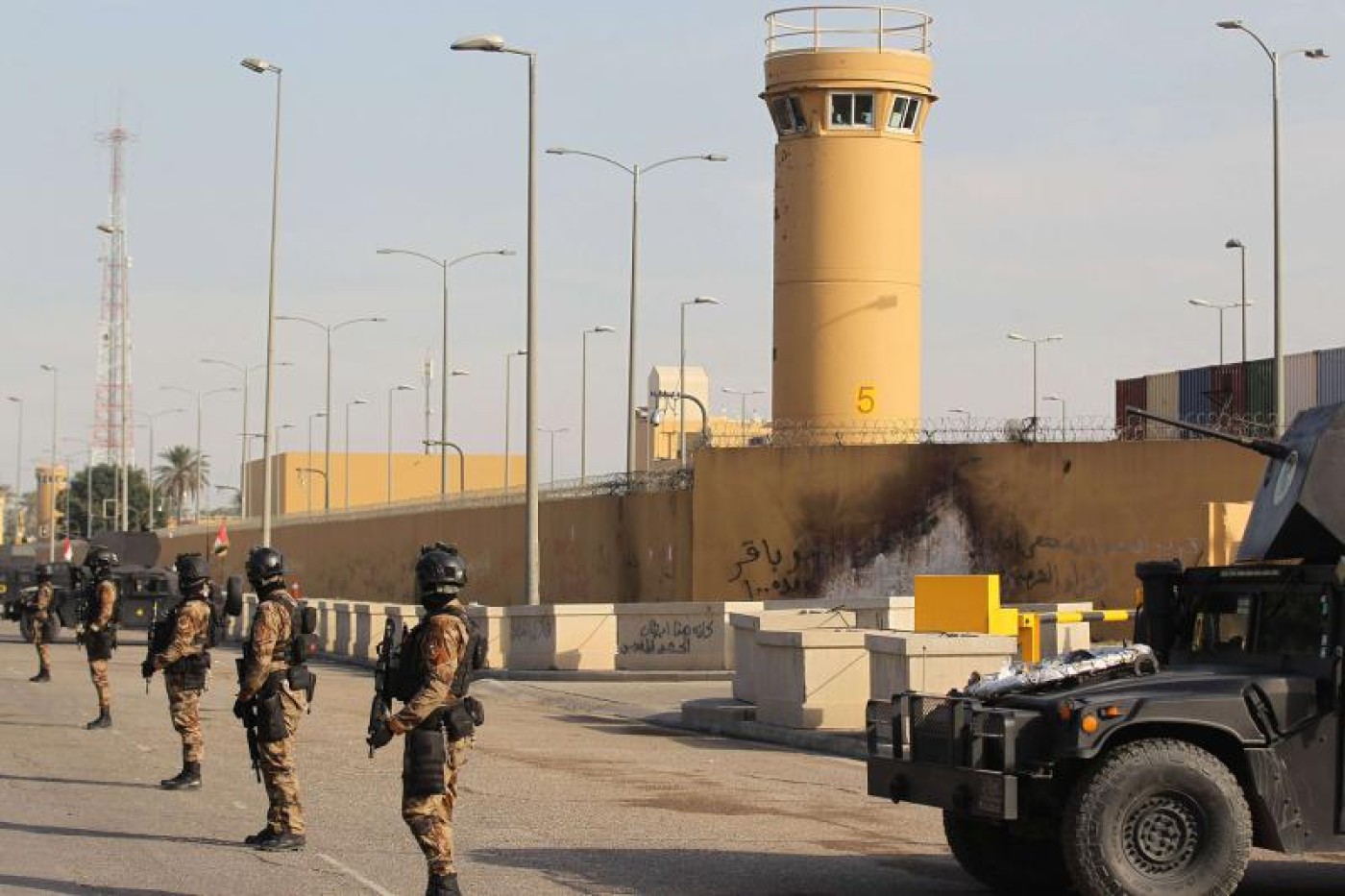 Image of Rockets fired at US embassy in Baghdad amid Gaza war