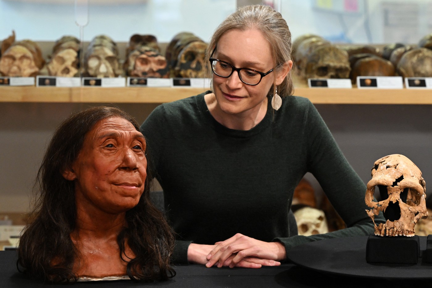 Image of UK researchers unveil face of 75,000-year-old Neanderthal woman