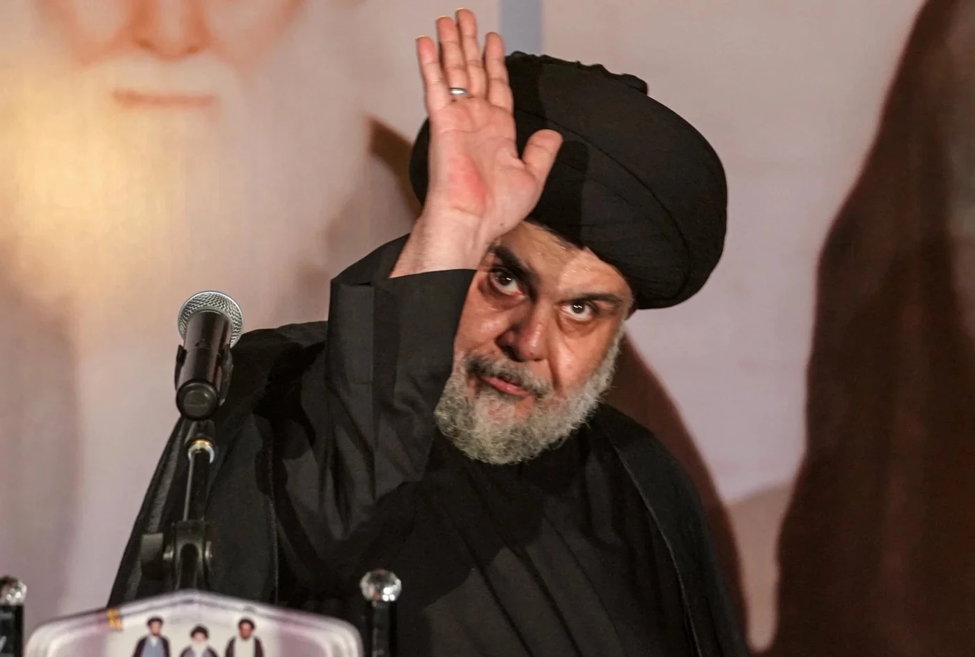 Image of Sadr calls on supporters to update voter records, hinting possible election return